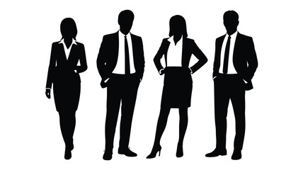 Dynamic team of business professionals stands together, ready to take on new challenges with confidence and style in sleek suits for corporate success
