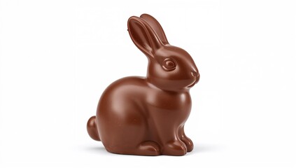 Obraz premium Chocolate bunny on a light backdrop, seasonal treat for Easter