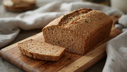 Homemade buckwheat bread, fiber-dense choice