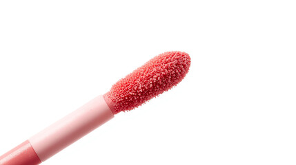 Detailed Macro Shot of Pink Lip Gloss Applicator Beauty Product. Generative AI.