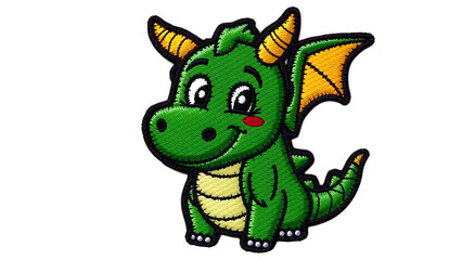 Fototapeta premium Smiling Green Dinosaur Character for Nursery Prints & Kids Apparel Designs