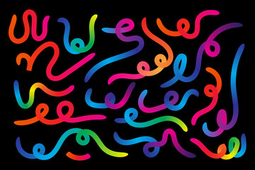 Abstract Gradient Color Waves – 3D Rainbow Ribbon Vector Pattern Background