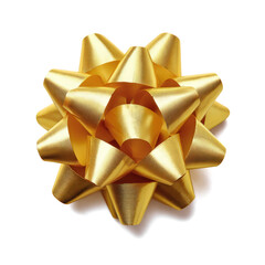  gold gift bow on a transparent background