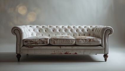 White vintage sofa texture, elegant background for text and layout