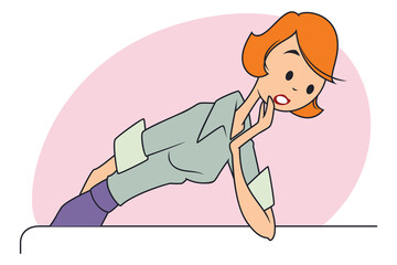 Girl advertises product.