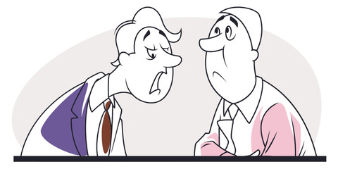 Colleagues are discussing problem. Funny people.