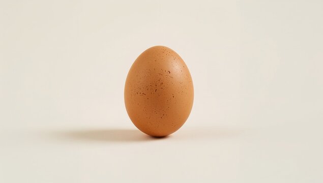 Single brown egg resting on a pale surface, protein-rich choice