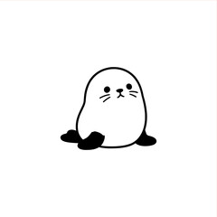 Adorable baby seal illustration for kids projects and nursery decor, a cute animal design perfect for children's books and playful learning materials