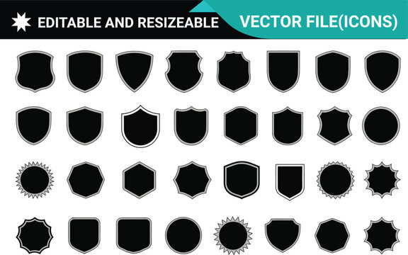 Vector Shield and Badge Shapes Collection .