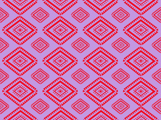 Tribal Geometric Pattern Textile Design, Pastel purple, red
