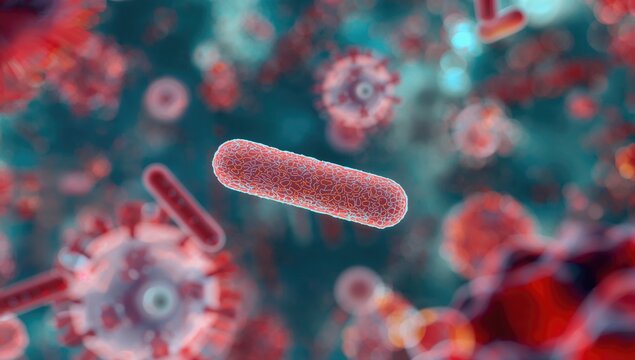 Bacteria under a microscope, study of microorganisms and their potential health impacts