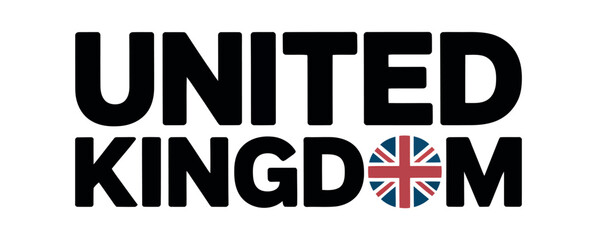 The word UNITED KINGDOM is displayed with the Union Jack flag replacing the letter 'O'.