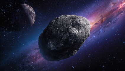 Imaginary meteorite background in outer space, celestial phenomenon