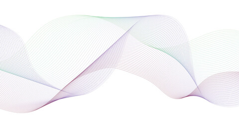 Colorful wavy lines on a white background stock illustration