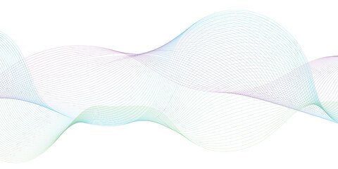 Colorful wavy lines on a white background stock illustration