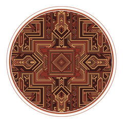 Explore a stunning geometric art deco pattern in warm brown hues, perfect for adding a retro and elegant touch to your modern design project
