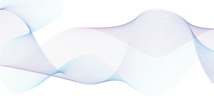 Gradient wave pattern on white stock illustration. Abstract Waving Line Technology Background