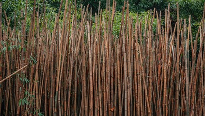 Obraz premium Many bamboo stalks serving as a natural backdrop for design, enhancing visual texture