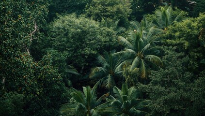 Tropical foliage and palm trees for custom wallpaper production and digital design applications