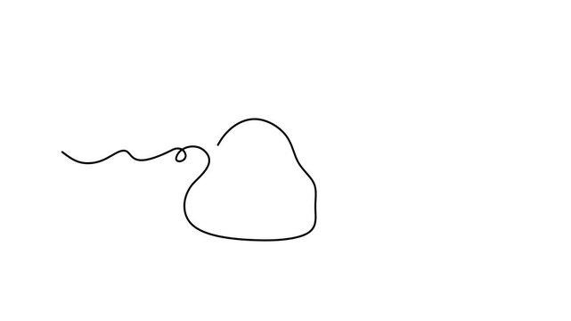 Animated self drawing of continuous line draw Pork knuckle in one line. Raw meat, meat on bone, pork. The concept of cooking meat dishes. Full length one line animation. 4K	