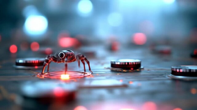Artificial spider robot inspection small detail