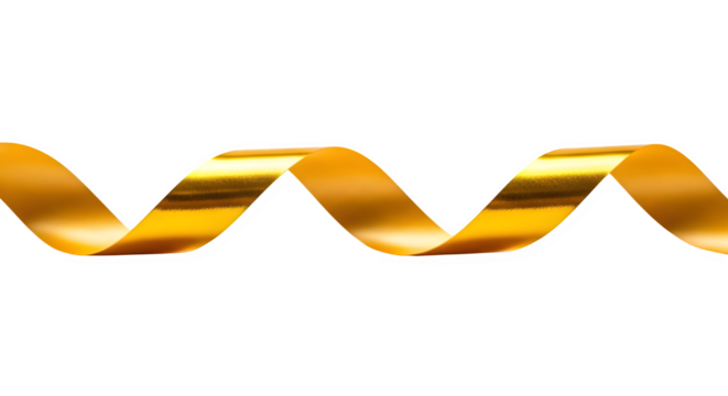 Elegant gold ribbon swirling, perfect for festive celebrations design