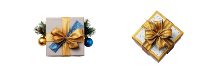 Christmas gift boxes with elegant ribbons festive home setting holiday decor close-up view