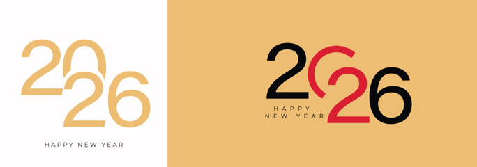 2026 Happy New Year Typography Greating post Banner Background