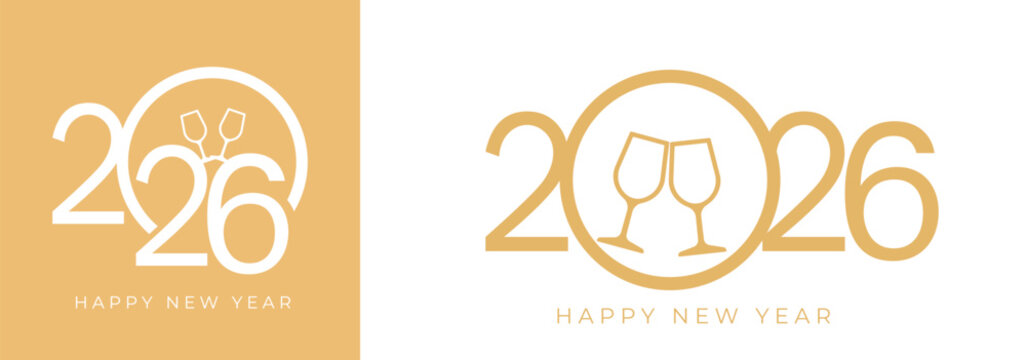 2026 Happy New Year Typography Greating post Banner Background