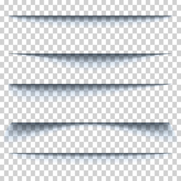 Realistic horizontal shadow effect dividers set for ui elements