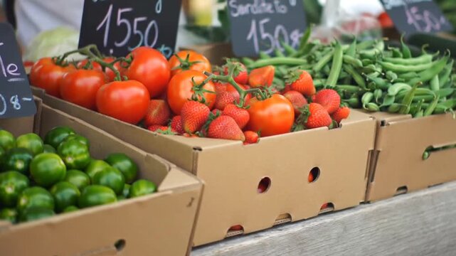 Fresh produce at local farmers market offers healthy lifestyle - Powered by Adobe