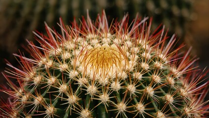 A cactus with vibrant flowers in a beautiful garden setting, highlighting natural beauty