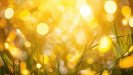 Shining glow background, vibrant abstract shapes in yellow and green colors, ideal for UI backdrop