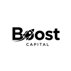 Boost Capital logo featuring a stylized rocket ship, symbolizing growth and investment.
