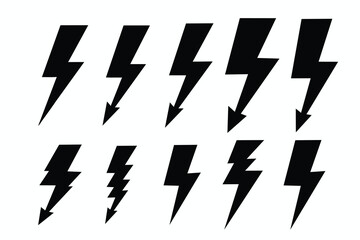 Electric Bolt Icon Set  vexctor
