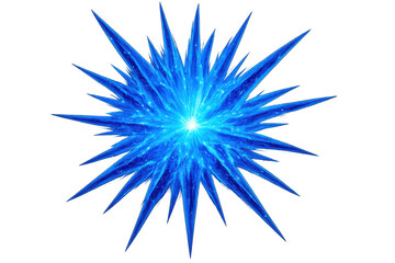 Fototapeta premium Blue energy starburst explosion with glowing plasma sparks radiating from a central point, abstract light effect
