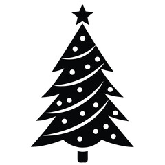 christmas tree vector icon on white background