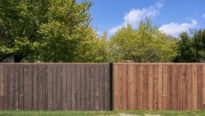 Fototapeta premium Outdoor wall with trees and sky, providing a natural backdrop for design