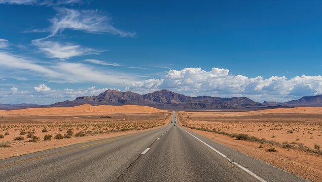 Open road in California, USA, ideal for a scenic drive, capturing the essence of freedom