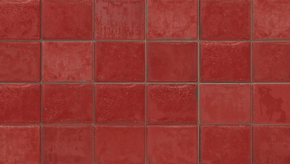 Red ceramic tiles, vintage design for kitchen or bathroom decor, seasonal change