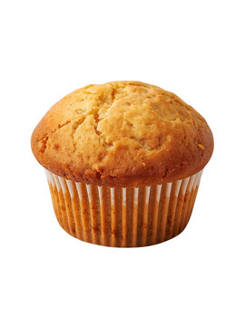 Fresh Muffin Side View Isolated on White Background &ndash; High-Resolution Studio Lighting Product Photo for Restaurant Branding and Food Mockups