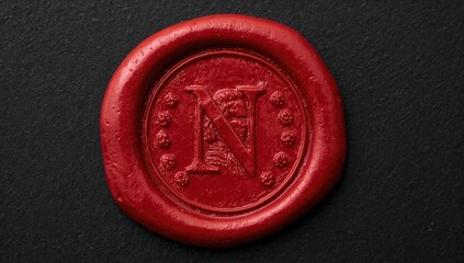 Red wax emblem with Napoleon design