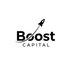 Boost Capital Logo Rocket Launching Startup Business Success Concept.