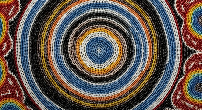 First Nations Artistry Abstract Beadwork from a Ceremonial Canadian Object..jpeg