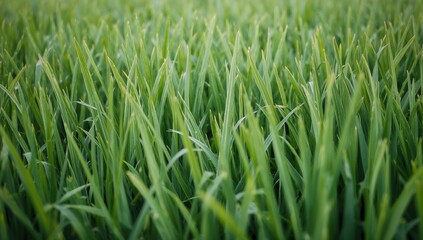 Vibrant Green Grass Closeup, ideal for backgrounds and layouts