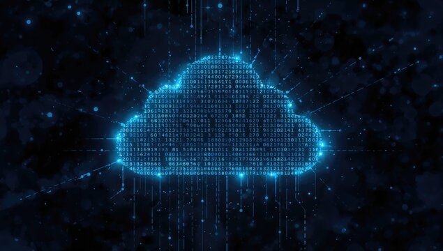 Abstractions of numbers and lights in a digital landscape, exploring the realm of contemporary information technologies