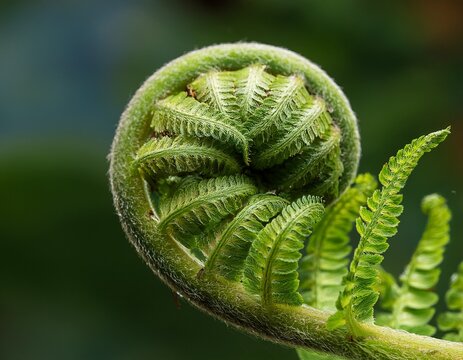 green fern fiddlehead curl macro photography
