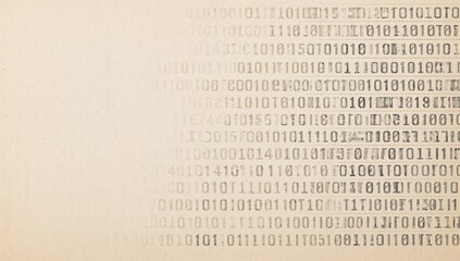 Sheet of paper displaying a textured binary code pattern, suitable for UI backdrop