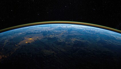 Fototapeta premium The captivating view of Earth from space, emphasizing its stunning features and natural beauty