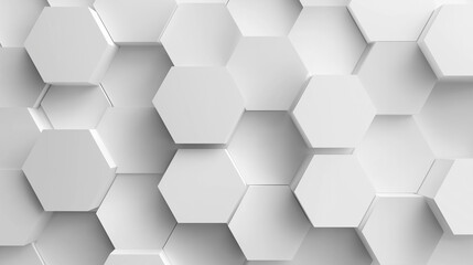 White 3D hexagon pattern abstract background